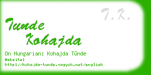 tunde kohajda business card